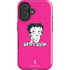 Betty Boop Pink Background iPhone 16 Plus Impact Case